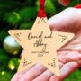 Personalised Couples First Christmas Decoration Star Bauble, thumbnail 1 of 3