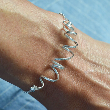 Handmade Sterling Silver Spiral Bracelet, 3 of 8