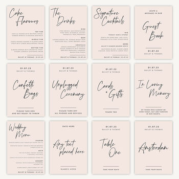 Signature Drinks Wedding Sign A4 Modern Minimal Script, 3 of 5