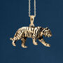 Yellow Gold Plated Tiger Necklace, thumbnail 1 of 12