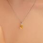 Citrine Pendant Necklace In Sterling Silver And Gold, thumbnail 9 of 11