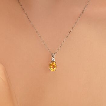 Citrine Pendant Necklace In Sterling Silver And Gold, 9 of 11