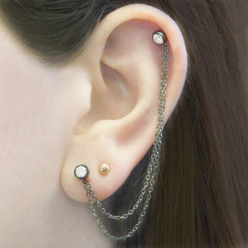 Topaz November Birthstone Chain Earrings, 2 of 3