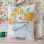 Daffodil Flower Illustration Fabric Gift Pillow, thumbnail 7 of 12