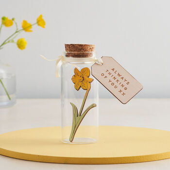 Miniature Daffodil Keepsake Message Bottle, 5 of 8