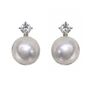 Celestia Zirconia And Pearl Earrings, thumbnail 5 of 7