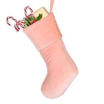 Personalised Blush Pink Velvet Christmas Stocking, 3 of 6