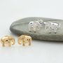 Sterling Silver Elephant Stud Earrings, thumbnail 2 of 8