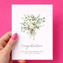 Congratulations On Your Wedding Day Bouquet Personalised Card, thumbnail 1 of 5