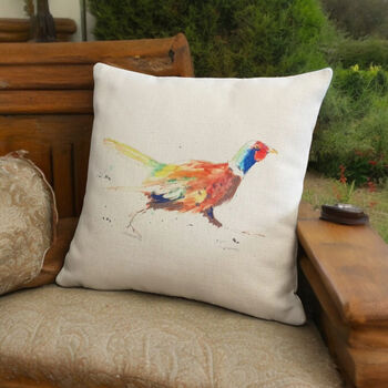 Pheasant Soft Touch Linen Cushion, 4 of 4