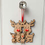 Double Sided Oak Reindeer Family Of Four Decoration, thumbnail 1 of 7