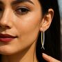 Gold And Silver Swing Tusk Drop Earrings, thumbnail 2 of 10