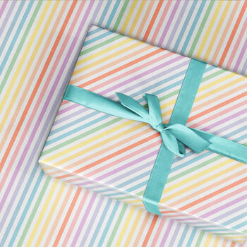 Rainbow Stripe Wrapping Paper Roll Or Folded, 2 of 3
