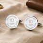 Personalised Anniversary Milestone Cufflinks, thumbnail 1 of 9