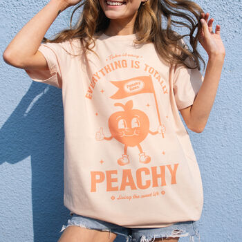 Everything Is Peachy Unisex Graphic T Shirt In Peach, 2 of 3