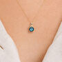 9ct Yellow Gold December Blue Topaz Birthstone Necklace, thumbnail 1 of 12