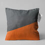 Grey And Orange Pillow Cover With Geometric Theme, thumbnail 1 of 7