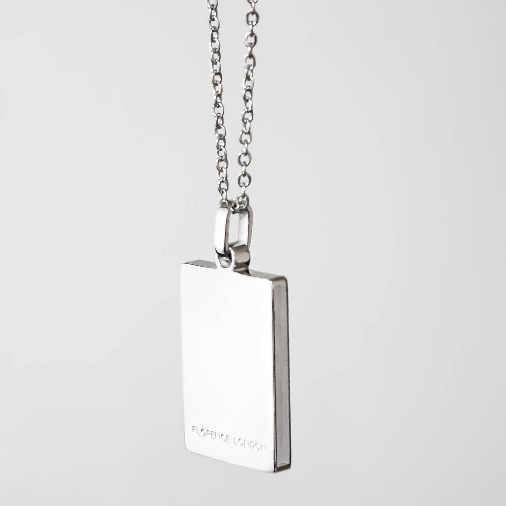 Men's Personalised Initial Tag Necklace By Florence London