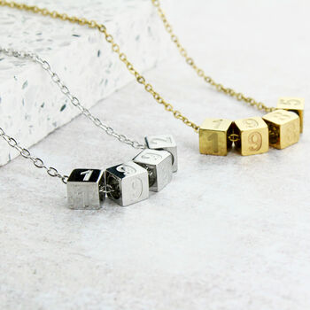 Special Date Cubed Bead Necklace, 6 of 9