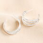 Stainless Steel Hammered Illusion Hoop Earrings, thumbnail 2 of 4