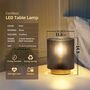 Ash Grey Glass Cordless Table Lamp With Timer, thumbnail 3 of 8