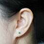 Natural Emerald Stud Earrings In 18ct White Gold, thumbnail 3 of 4