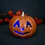 Porcelain Light Up Pumpkin Halloween Decoration, thumbnail 2 of 3