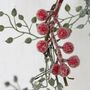 Iced Red Berry Garland With Frosted Leaves, thumbnail 4 of 10