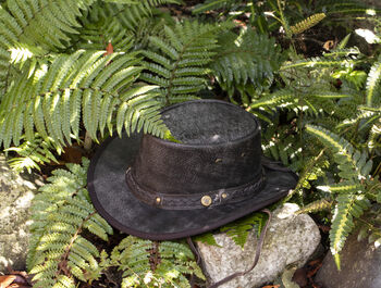 Soft Distressed Foldable Leather Hat Unisex, 10 of 11