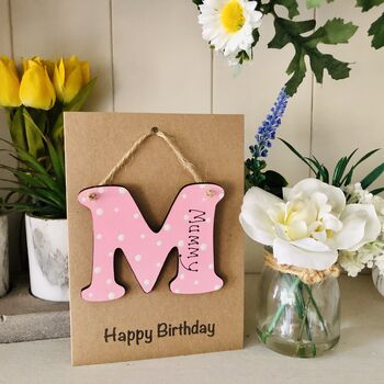 Personalised Mummy Birthday Card M Letter Keepsake, 2 of 3