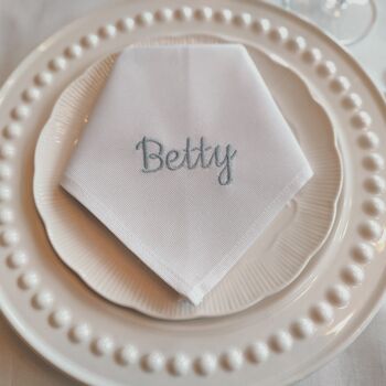 Personalised Embroidered Napkin, 2 of 4
