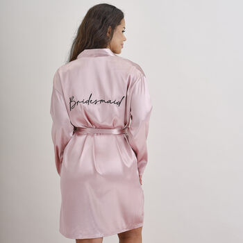 Pink Embroidered Bridesmaid Dressing Gown, 3 of 3