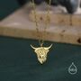 Sterling Silver Highland Cow Pendant Necklace, thumbnail 4 of 12
