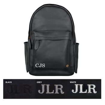 Personalised Black Leather 16 Inch Macbook Backpack, 9 of 11