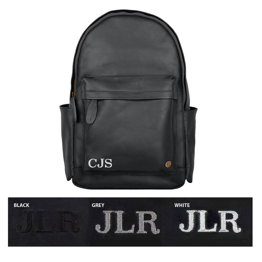 Personalised Black Leather 15 Inch Laptop Backpack By Mahi Leather | www.bagsaleusa.com