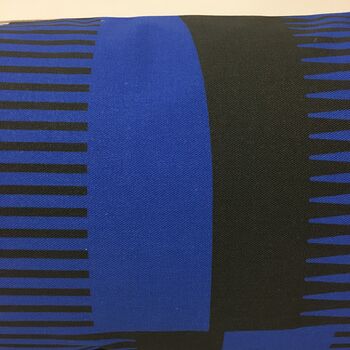 Combed Stripe Cushion Cobalt, Black + Aqua, 2 of 5
