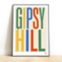 Gipsy Hill Typographic Art Print, thumbnail 2 of 8