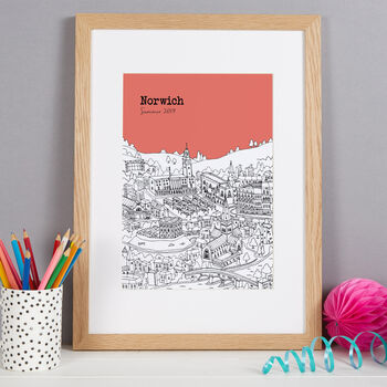 Personalised Norwich Print, 4 of 10