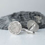 Silver Fingerprint Coin Cufflinks, thumbnail 3 of 7