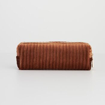 Rust Corduroy Velvet Pencil Case, 3 of 5