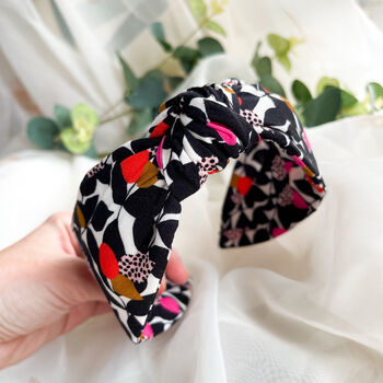 Monochrome Floral Knot Headband, 3 of 6