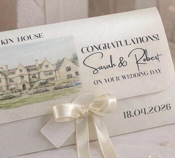 Personalised Wedding Venue Gift Wallet For Money, Voucher Or Lottery Ticket, 3 of 5