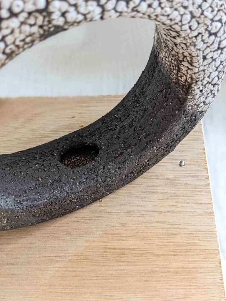 Black Clay Handmade Doughnut Vase By Rebecca Ridley Ceramics