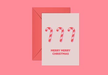 Merry Christmas Card With Candy Canes, 3 of 3