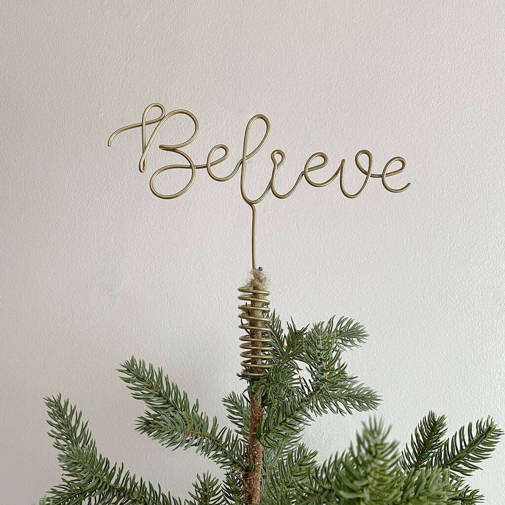 Believe Wire Christmas Tree Topper, 1 of 6