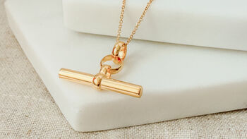 Gold Vermeil Chunky T Bar Necklace, 4 of 6