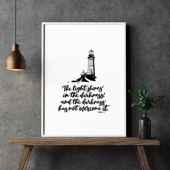 The Light Shines In The Darkness Print John One:Five, 3 of 5