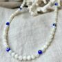 Hydra Evil Eye Shell Bead Sterling Silver Necklace, thumbnail 1 of 2