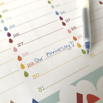 Perpetual Calendar Rainbow Wall Planner, 6 of 11