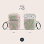 Pink And Green Marble Air Pod Case With Keychain, thumbnail 3 of 6